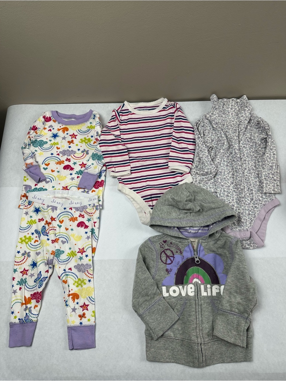 Gray 'Love Life' Hooded Baby Jacket with Purple Trim